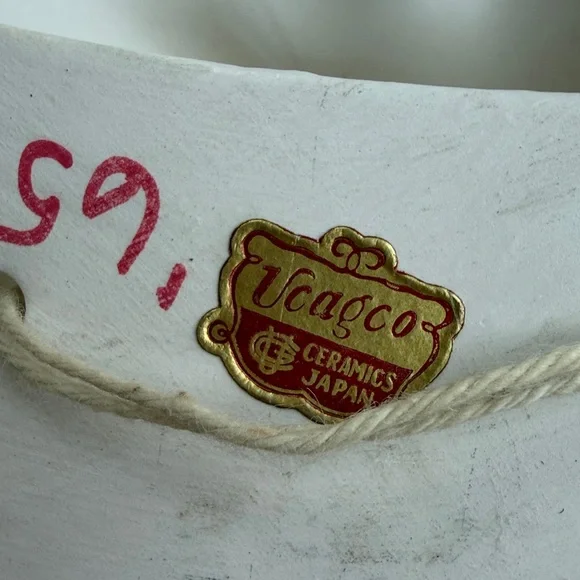 1965 Vintage Ucagco Japan ceramic hand painted Baby Wall Plaques - Pink and Blue - Picture 8 of 9